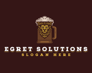 Lion Beer Mug logo design