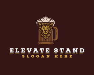 Lion Beer Mug logo design