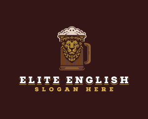 Lion Beer Mug logo design