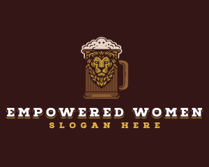 Lion Beer Mug logo design