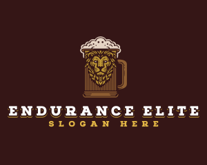 Lion Beer Mug logo design