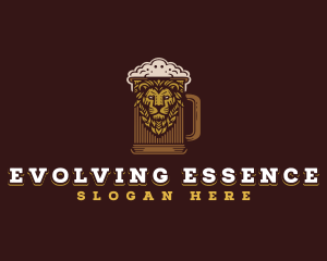 Lion Beer Mug logo design