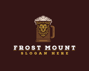 Lion Beer Mug logo design