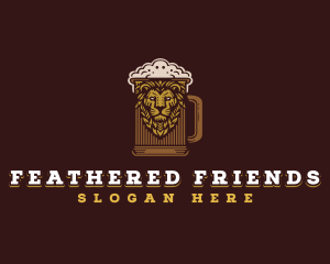 Lion Beer Mug logo design