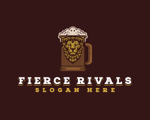 Lion Beer Mug logo design