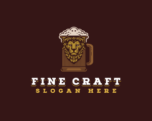 Lion Beer Mug logo design