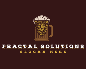 Lion Beer Mug logo design