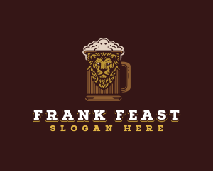 Lion Beer Mug logo design