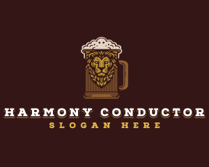 Lion Beer Mug logo design