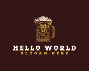 Lion Beer Mug logo design