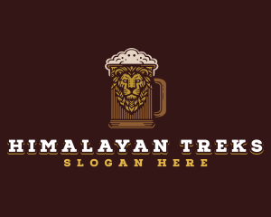 Lion Beer Mug logo design