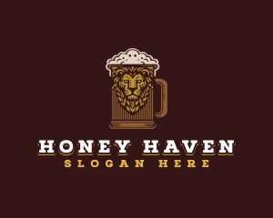 Lion Beer Mug logo design