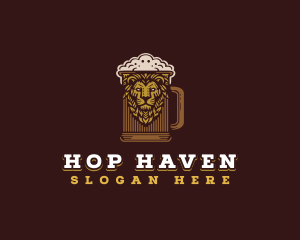 Lion Beer Mug logo design