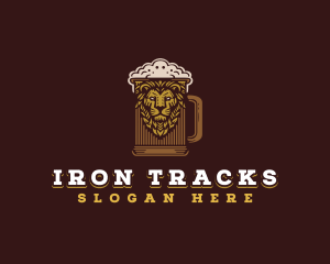 Lion Beer Mug logo design