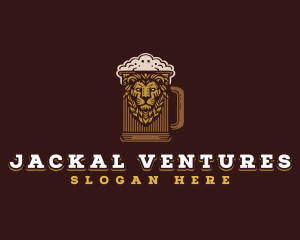 Lion Beer Mug logo design