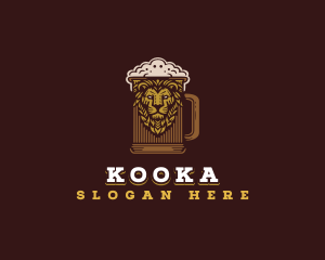 Lion Beer Mug logo design