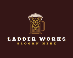 Lion Beer Mug logo design