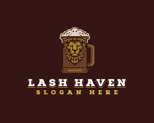 Lion Beer Mug logo design