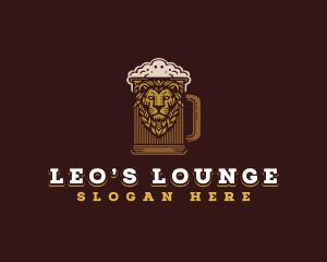 Lion Beer Mug logo design