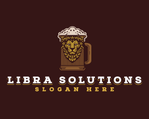 Lion Beer Mug logo design