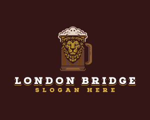 Lion Beer Mug logo design