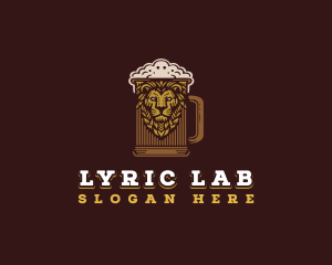 Lion Beer Mug logo design