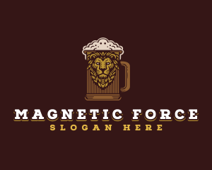 Lion Beer Mug logo design