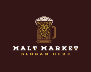 Malt - Lion Beer Mug logo design