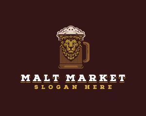 Lion Beer Mug logo design