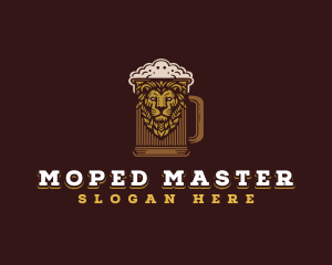 Lion Beer Mug logo design