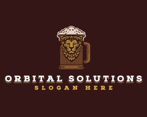 Lion Beer Mug logo design