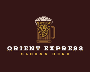 Lion Beer Mug logo design