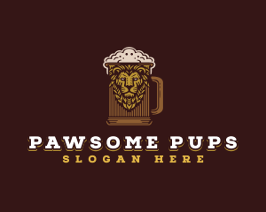 Lion Beer Mug logo design