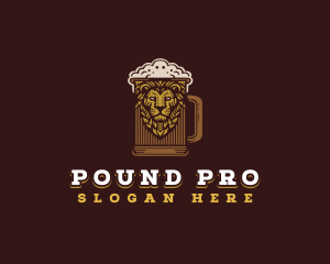 Lion Beer Mug logo design