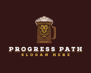 Lion Beer Mug logo design