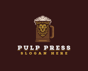 Lion Beer Mug logo design