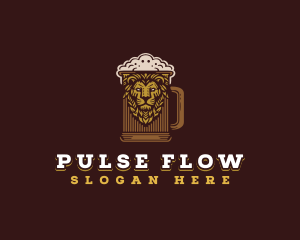 Lion Beer Mug logo design