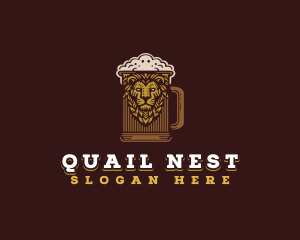 Lion Beer Mug logo design