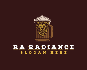 Lion Beer Mug logo design