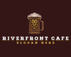 Lion Beer Mug logo design