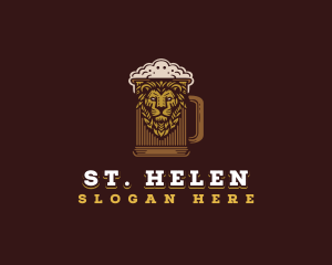 Lion Beer Mug logo design