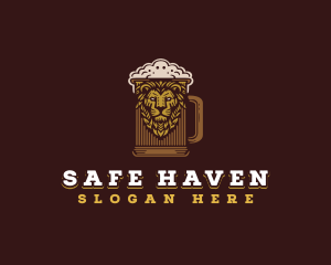 Lion Beer Mug logo design