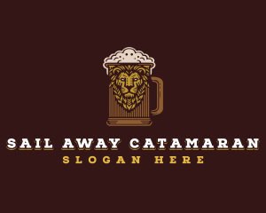 Lion Beer Mug logo design