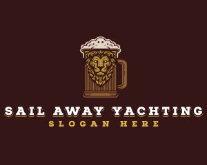 Lion Beer Mug logo design