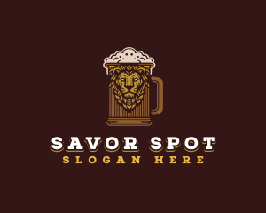 Lion Beer Mug logo design