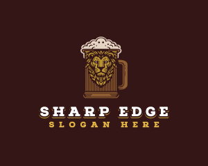 Lion Beer Mug logo design