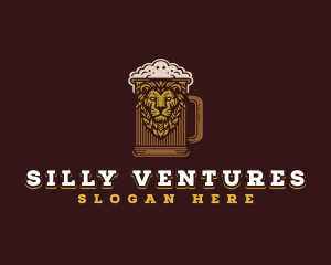 Lion Beer Mug logo design