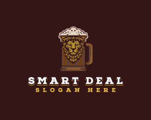 Lion Beer Mug logo design