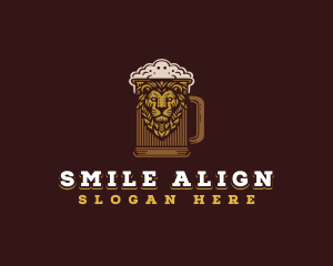 Lion Beer Mug logo design