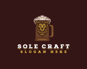 Lion Beer Mug logo design